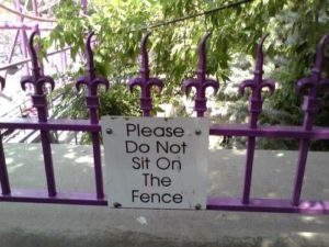 fence-sitting